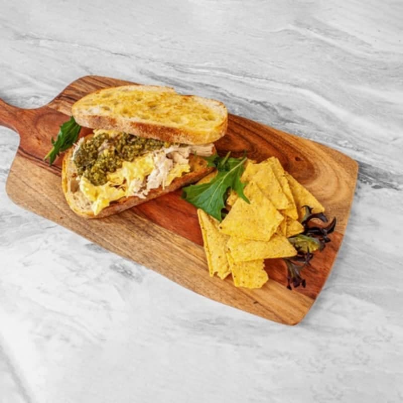 Chicken pesto toastie